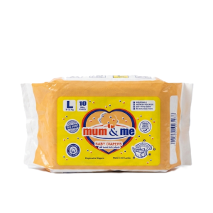 Mum & Me Baby Diapers Large (L) 9-13kg – 10 Pcs Pack