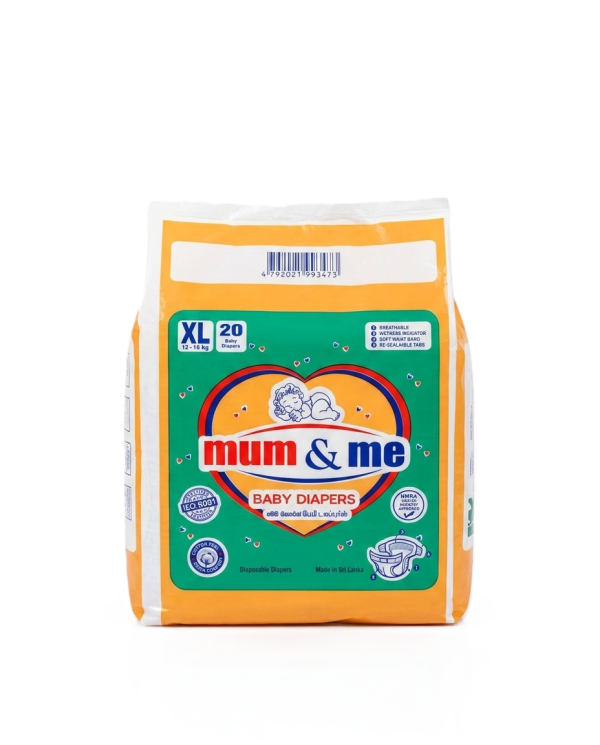 Mum & Me Baby Diapers Extra Large (XL) 12-16kg – 20 Pcs Pack