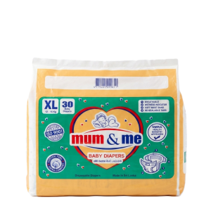 Mum & Me Baby Diapers Extra Large (XL) 12-16kg – 30 Pcs Pack
