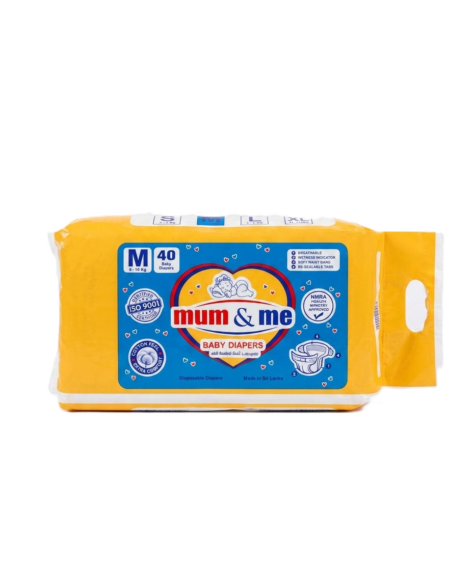 d mnm 40m f Mum & Me Baby Diapers Medium (M) 6-10kg – 40 Pcs Pack