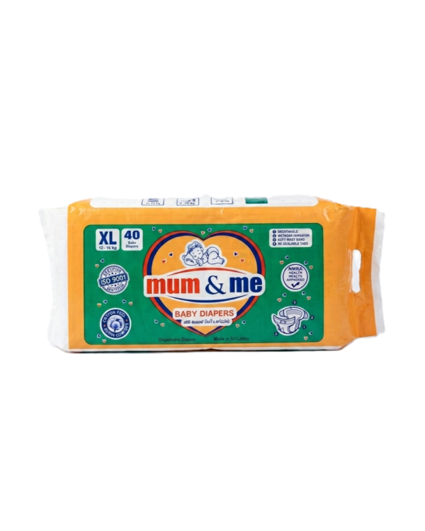 Mum & Me Baby Diapers Extra (XL) 12-16kg – 40 Pcs Pack