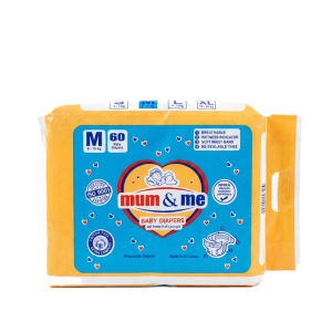 Mum & Me Baby Diapers Medium (M) 6-10kg – 60 Pcs Pack