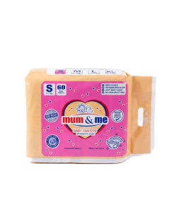 Mum & Me Baby Diapers Small (S) 3-7kg – 60 Pcs Pack