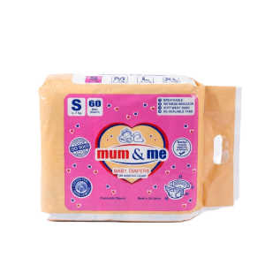 Mum & Me Baby Diapers Small (S) 3-7kg – 60 Pcs Pack