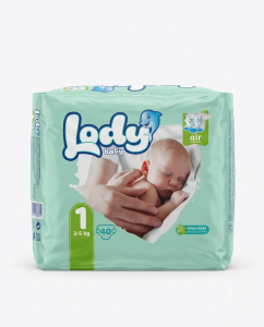 Lody Baby Air Diapers Size 1 - 40 Pcs Pack
