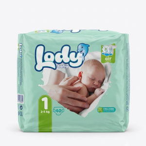 Lody Baby Air Diapers Size 1 - 40 Pcs Pack