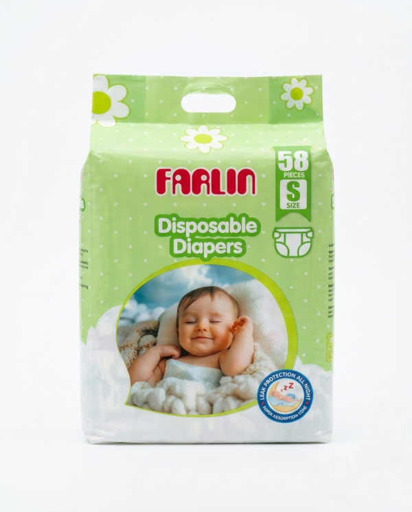 Farlin Disposable Baby Diapers S Size - 58 Pcs Pack