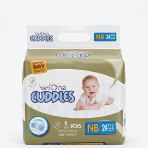 Velona Cuddles Super Dry Diapers NB Size – 24 Pcs Pack