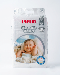 Farlin Disposable Baby Diapers M Size - 56 Pcs Pack