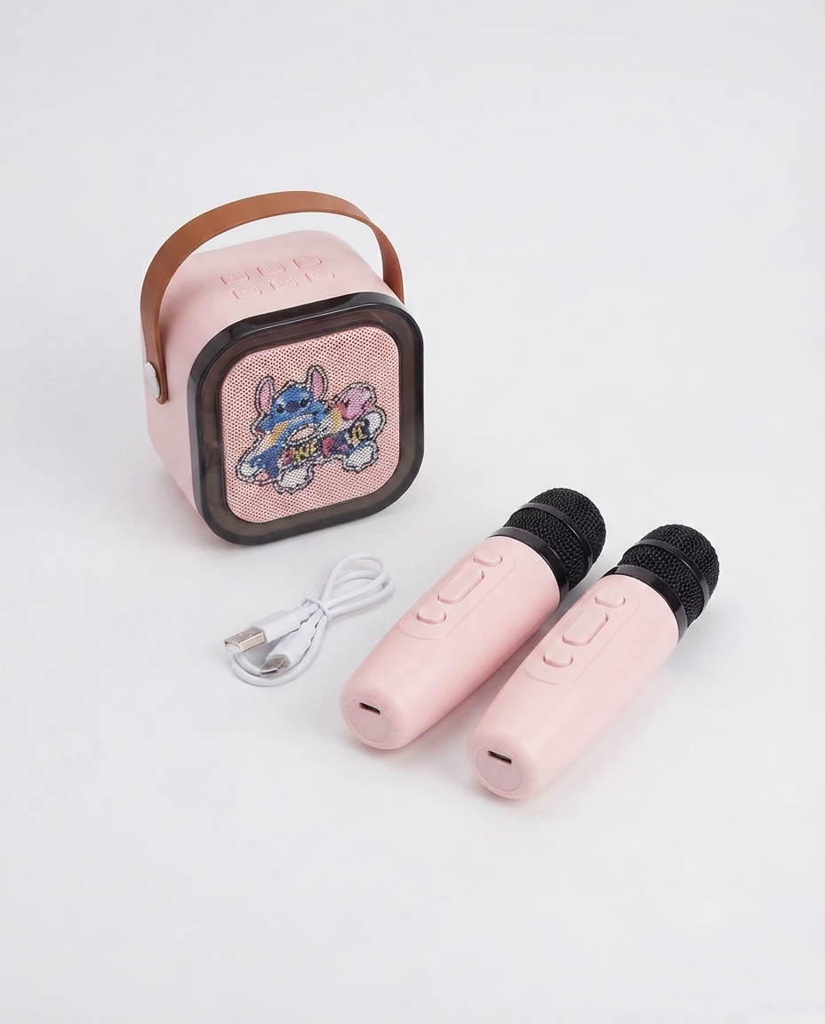 stitch portable bluetooth karaoke speaker with dual wireless microphones stitch portable bluetooth karaoke speaker with dual wireless microphones