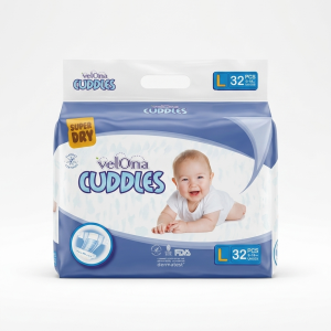 Velona Cuddles Super Dry Diapers L Size – 32 Pcs Pack
