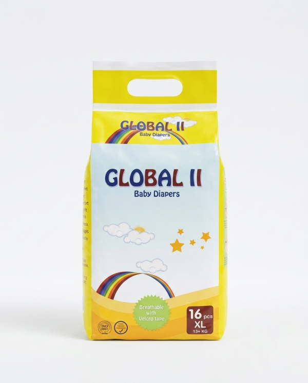 Global II Baby Diapers XL Size - 16 Pcs Pack