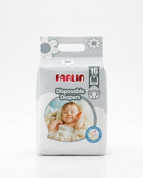 Farlin Disposable Baby Diapers M Size - 16 Pcs Pack
