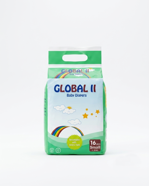 Global II Baby Diapers S Size - 16 Pcs Pack