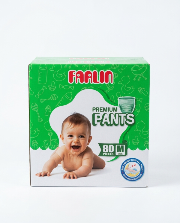 Farlin Premium Baby Diaper Pants M Size - 80 Pcs Pack