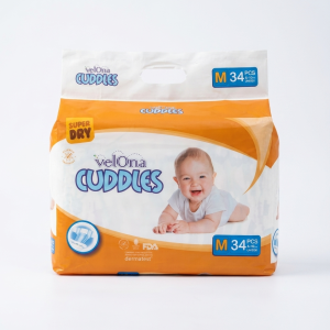 Velona Cuddles Super Dry Diapers M Size – 34 Pcs Pack