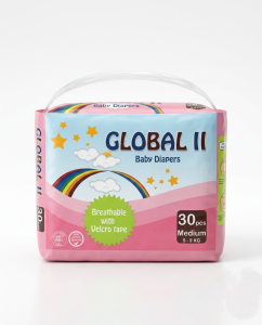 Global II Baby Diapers M Size - 30 Pcs Pack