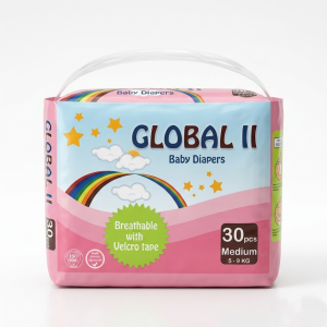 Global II Baby Diapers M Size - 30 Pcs Pack