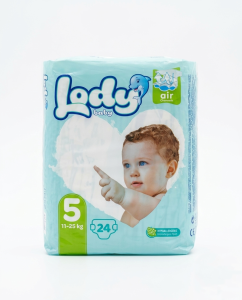 Lody Baby Air Diapers Size 5 - 24 Pcs Pack