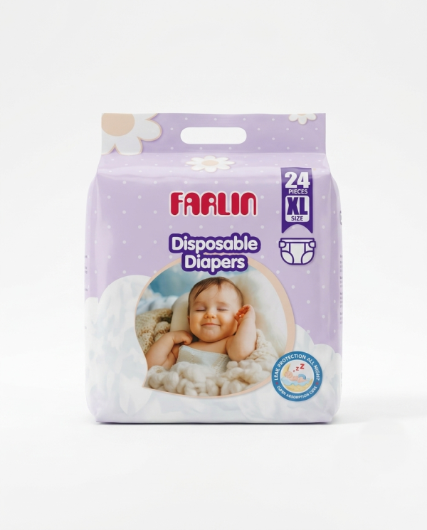 Farlin Disposable Baby Diapers XL Size - 24 Pcs Pack