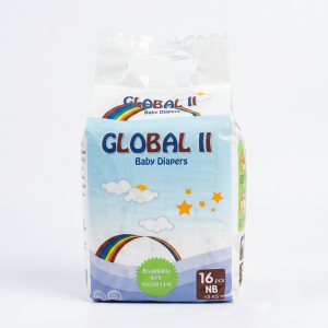 Global II Baby Diapers NB Size - 16 Pcs Pack