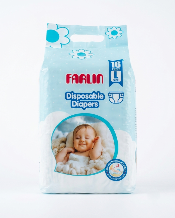 Farlin Disposable Baby Diapers L Size - 16 Pcs Pack
