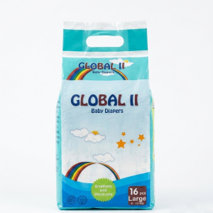 Global II Baby Diapers L Size - 16 Pcs Pack