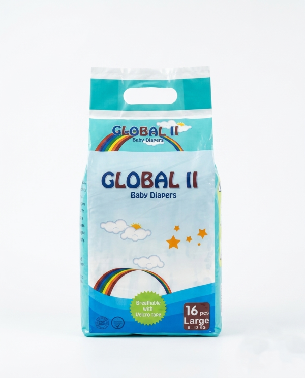 Global II Baby Diapers L Size - 16 Pcs Pack