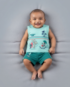 Baby Holiday Time Sleeveless Co-ord Set (Size: 1–3 Months)