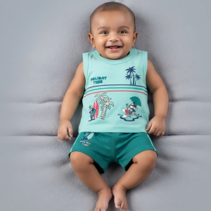 Baby Holiday Time Sleeveless Co-ord Set (Size: 1–3 Months)